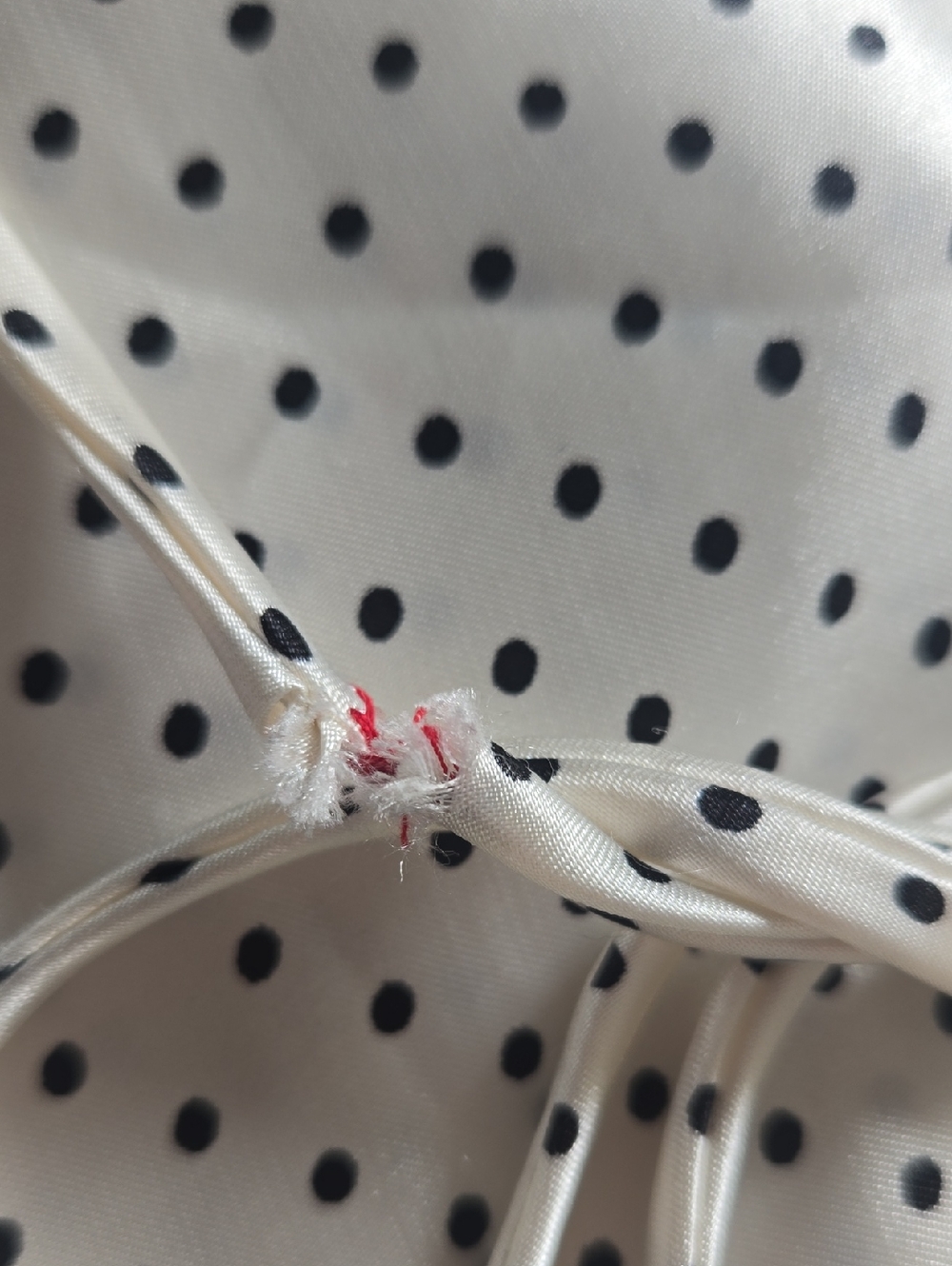 Heart Soul White Satin Polka Dot Cami with Black Sash Size M - Picture 7 of 7